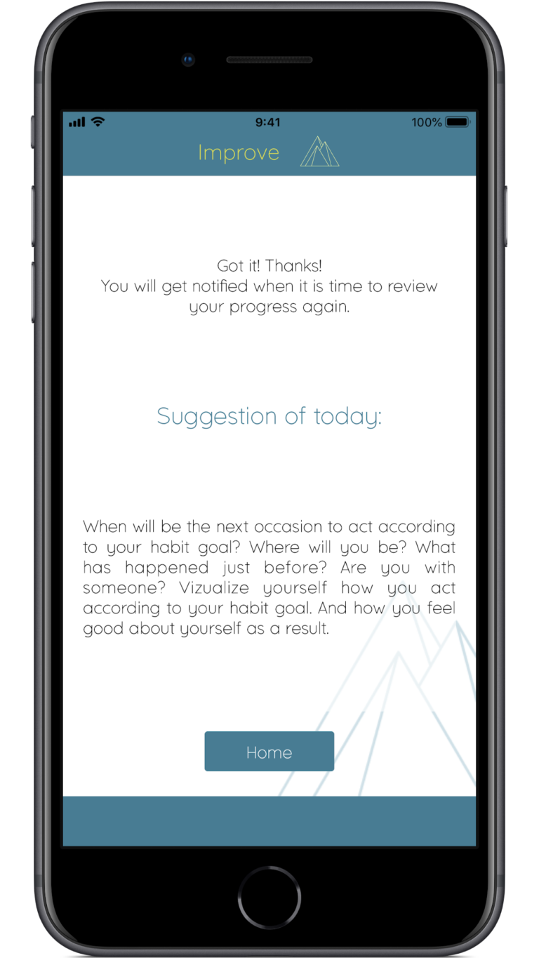 App Preview - Screen after the user submitted her rating